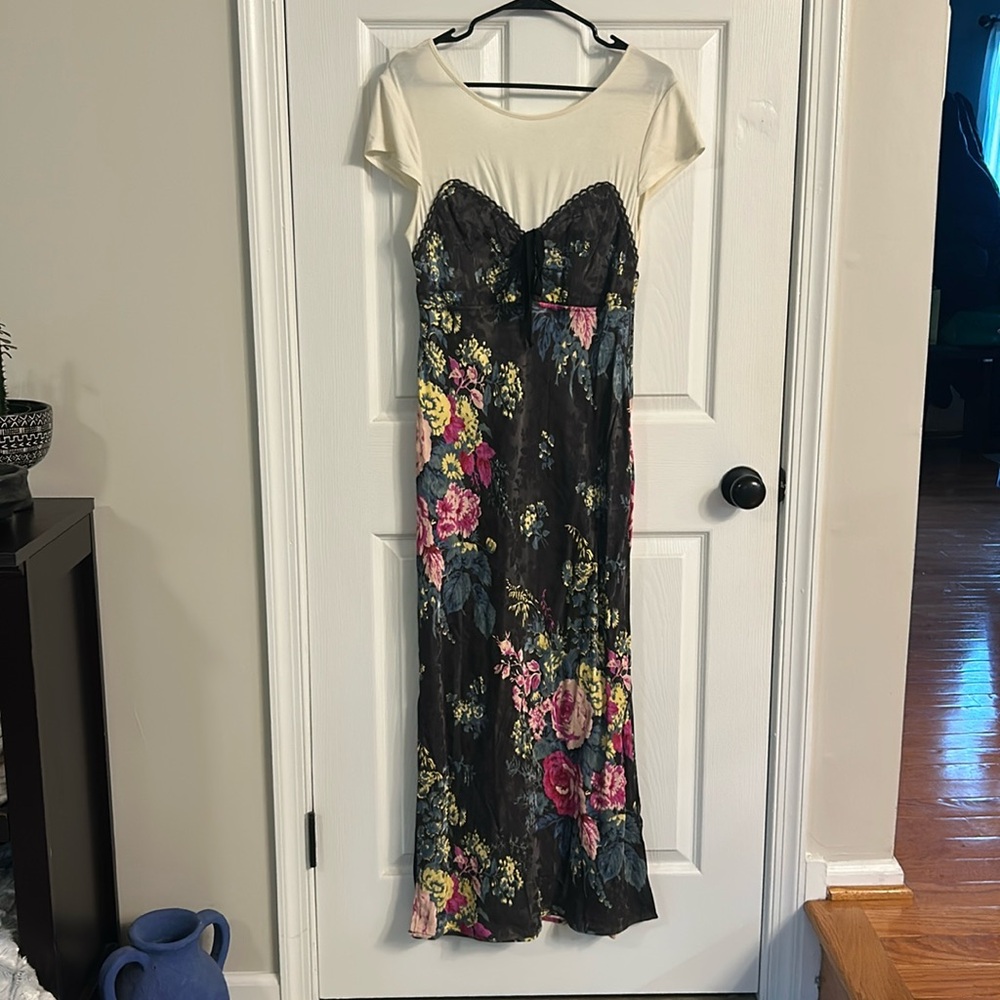Anthropologie floral T-shirt dress